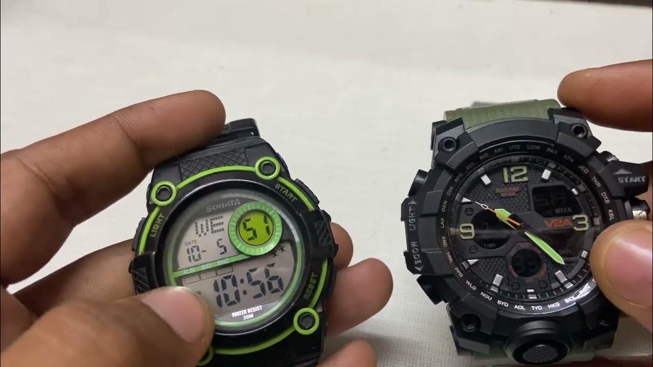 How to adjust/change time in V2A analogue digital watch Desi Creations YouTube