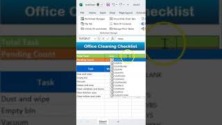 Create an Interactive Office Cleaning Checklist in Excel within few Seconds #shorts screenshot 3