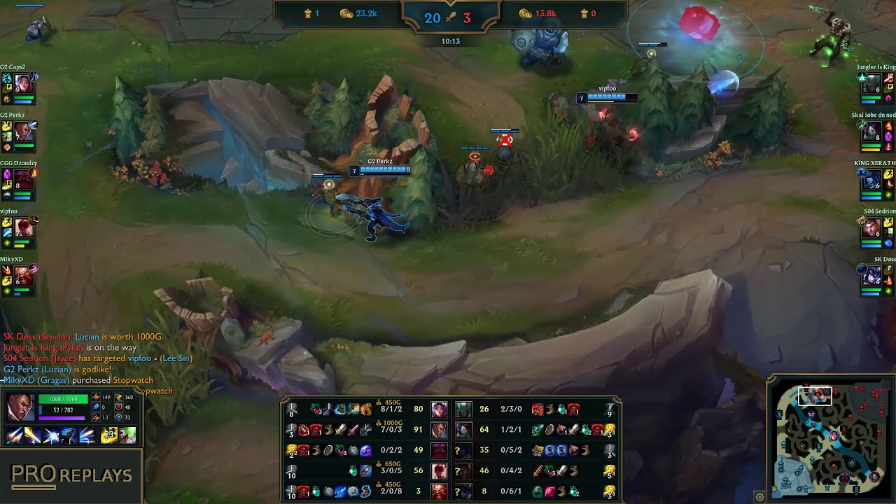 G2 Perkz (LUCIAN) vs JAYCE - 11/1/6 KDA BOT ADC CHALLENGER GAMEPLAY - EUW