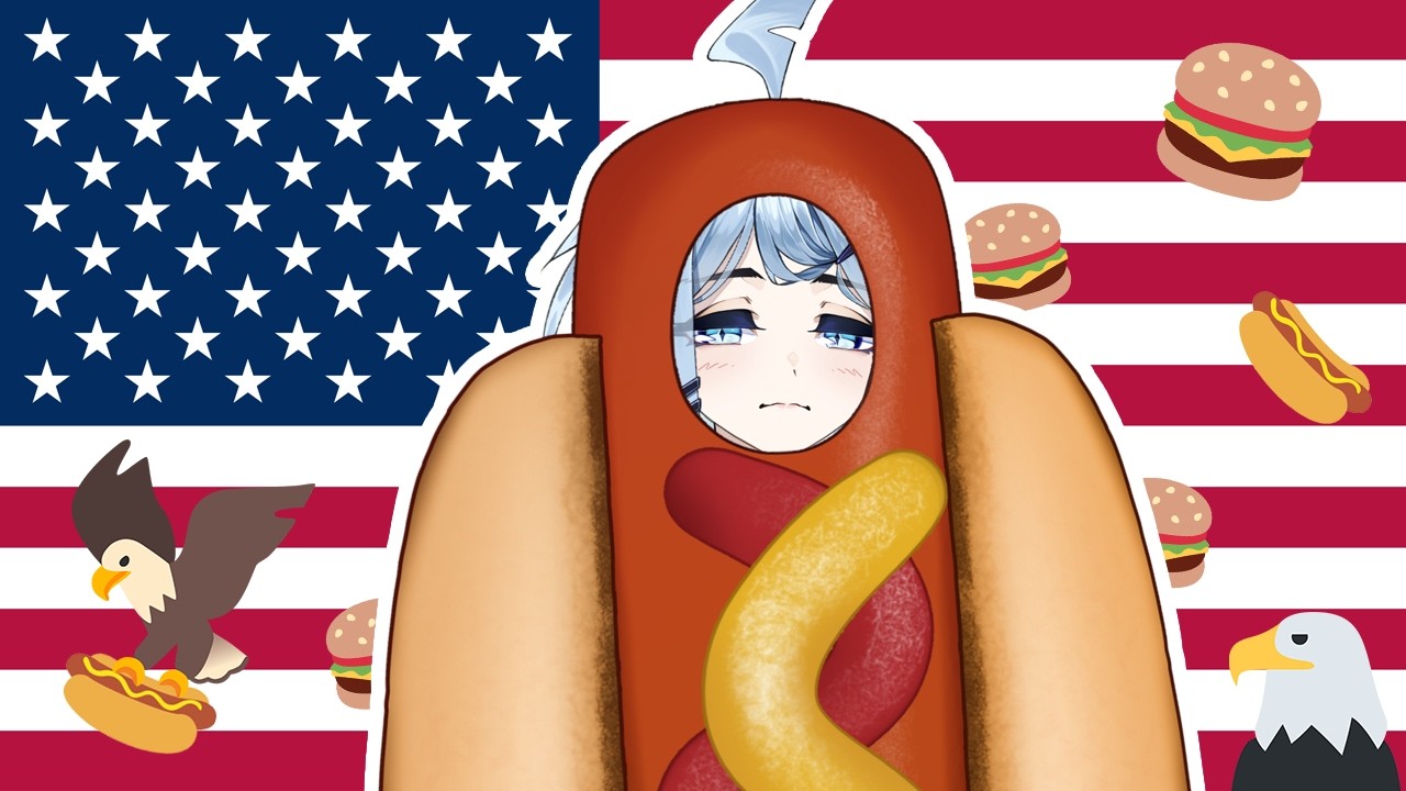 🇺🇸 🌭 100% american vtuber 🦅🦅🦅 celebrates 4th july (a day early) 🇺🇸 out of pure enthusiasm!!  🌭 🌭🌭