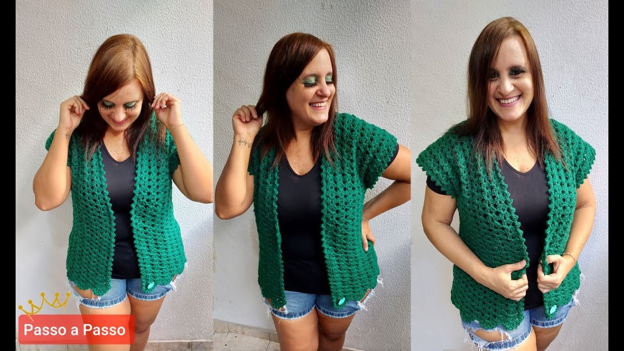 Colete de Crochê  fácil  ,Passo a Passo Prof. Neddy Ghusmam