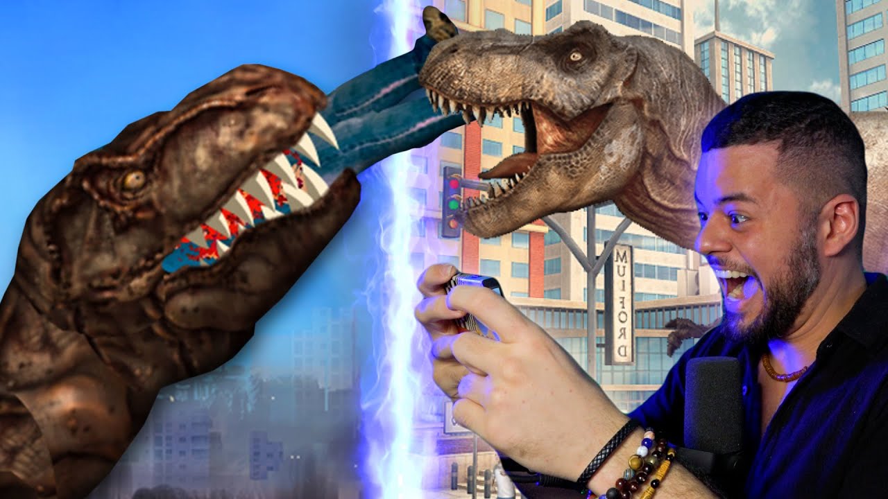 jogo do Tiranossauro Rex destruindo a cidade, NY Rex, Jogo de dinossauro,  joguinho de dinossauros 