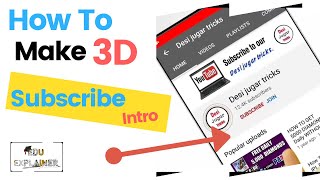 Details How To Make Subscribe 3D Intro | How to make Subscribe & bell icon video | in Hindi by Edu Explainer Guide