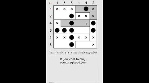 Grey is Odd - Today grids. Solution level 3 6X6 dated 07-14-2024 #logicpuzzles #logicgames  #games