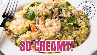 One-Pan Shrimp Orzo with Zucchini, An Easy Creamy Dinner