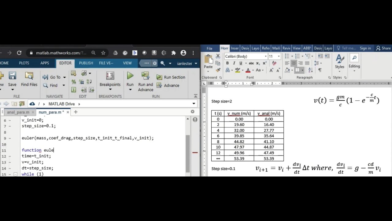 3.4.1 Numerical Method Using Matlab - YouTube