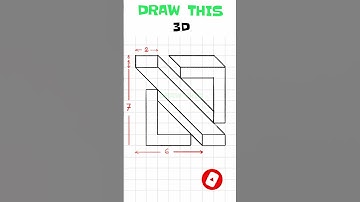 how to draw 3D step by step | very easy | with dimension #3D #shorts #drawing #art