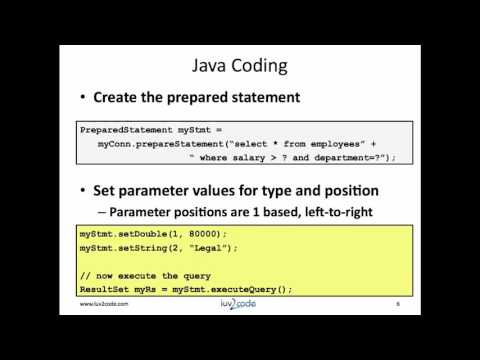 JDBC Tutorial   Part 5  Prepared Statements Full Hd