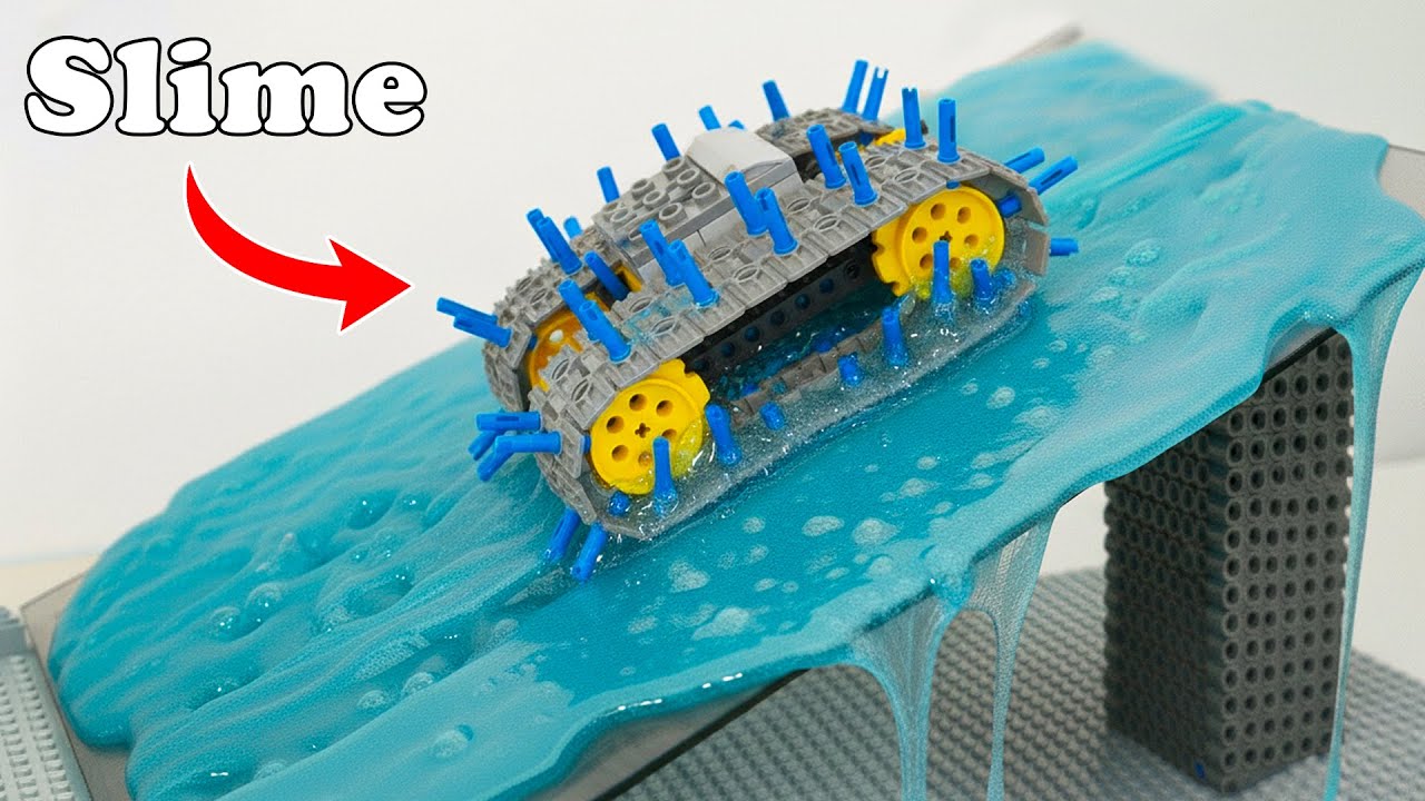 Testing LEGO Tank on Glass Slime Ramp | Smart Lego