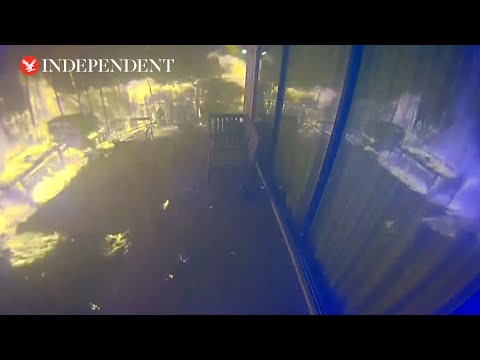 Home security camera footage shows terrifying moment LA wildfire consumes property