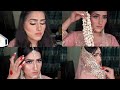 Nikah & Engagement Makeup With Hairstyle, Gajra , Red Mehndi