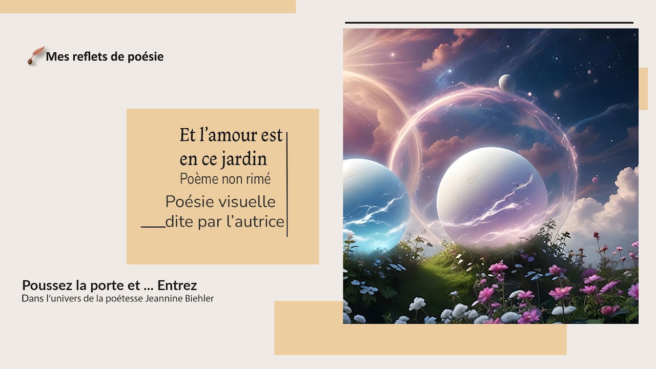 Poésie lue, Poème en vers libres, ET L'AMOUR EST EN CE JARDIN