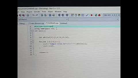 Tutorial listing program array 1 dimensi di dev c++