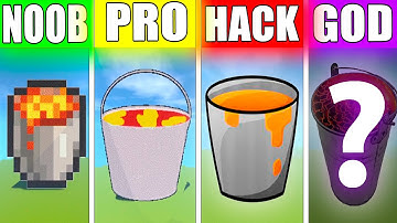 NOOB VS PRO VS HACKER VS GOD LAVA BUCKET Minecraft Pixel Art