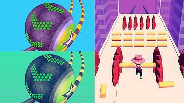 going ball vs roof rails ASMR all satisfying and relaxing games Android IOS game