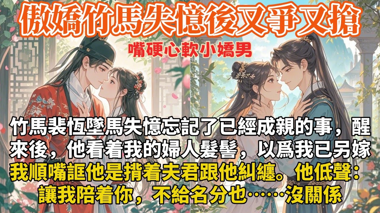 完結沙雕甜寵文：竹馬裴恆墜馬失憶，忘記了我們已經成親的事醒來後，他看着我的婦人髮髻，以爲我已經另嫁他人。我順嘴誆他是揹着夫君跟他糾纏。他低聲：讓我陪着你，不給名分也……沒關係