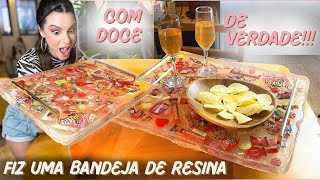 DIY Bandeja de Resina com Doces de VERDADE! #resina #diy