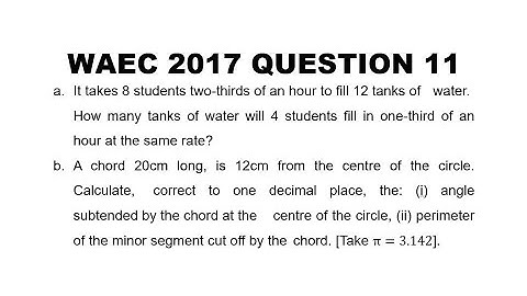 WAEC 2017 Mathematics Theory Question 11