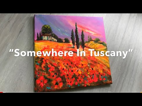 How To Paint Red Poppies In Tuscany Step by step painting in Acrylic ...