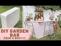 DIY Garden Bar Made From An Old Bed Frame!!