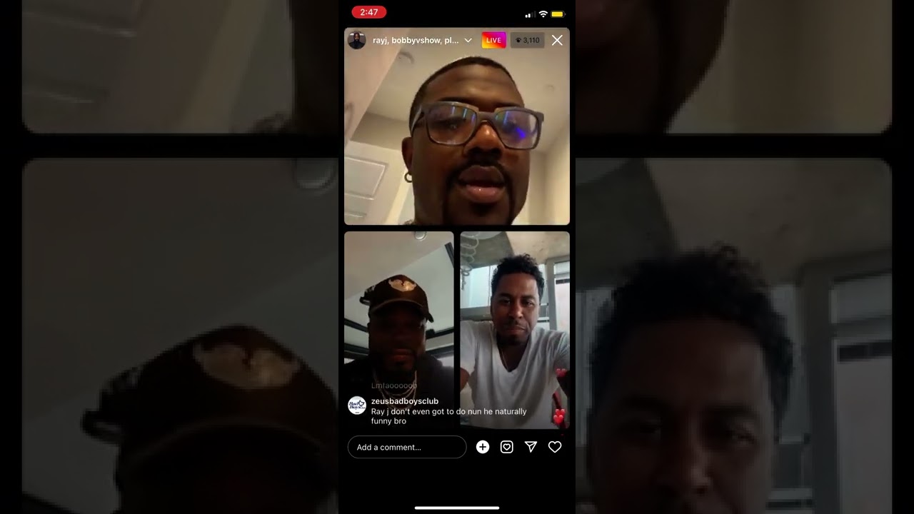 RayJ, Pleasure P& Bobby Valentino live on instagram