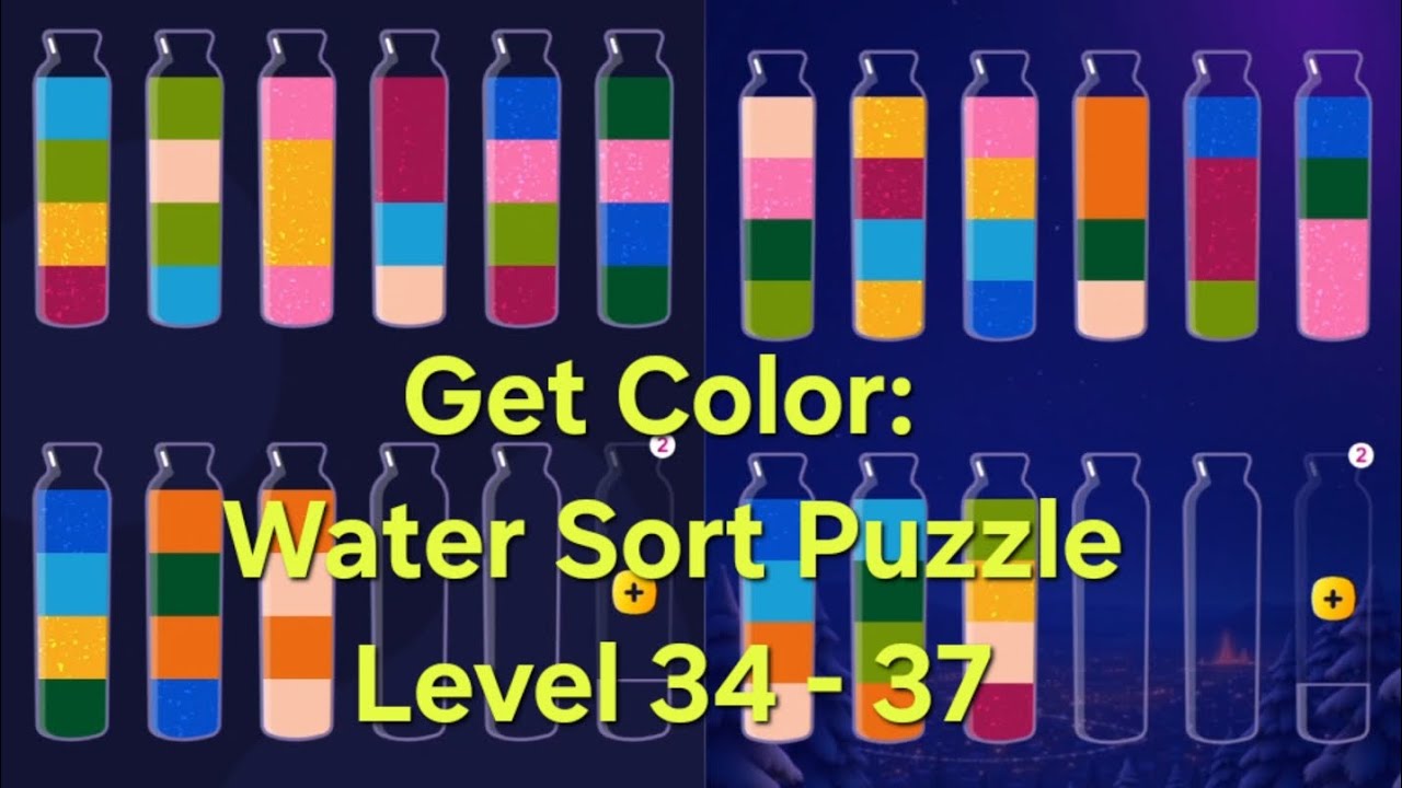 Get Color Level 37 Get Color: Water Sort PuzzleLevel 34 - 37 - YouTube