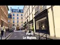 Paris city walks   Le Marais   Paris,France 4K