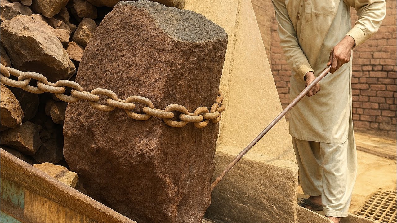 How to break large rocks without Machines⁉️Best Rock Crusher In ACTION⚒ ...