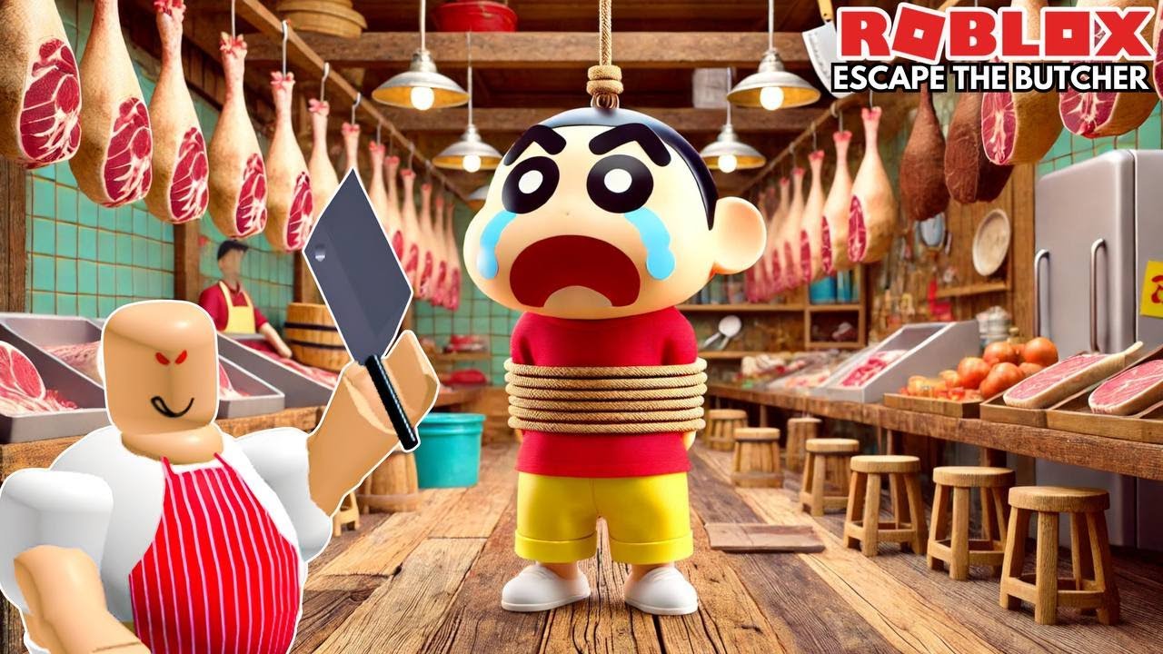 ⁣Escape The Butcher Shop Obby Gameplay in Tamil | GAMING WITH SHINCHAN