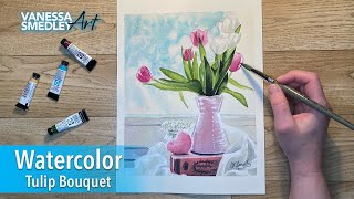 How to paint a tulip bouquet for Valentine’s Day…OR NOT. - #watercolor #painting #tutorial