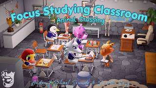 Focus Studying in a Quiet ACNH Classroom 📚🎒 Ambient School Sounds &amp; Smooth Jazz