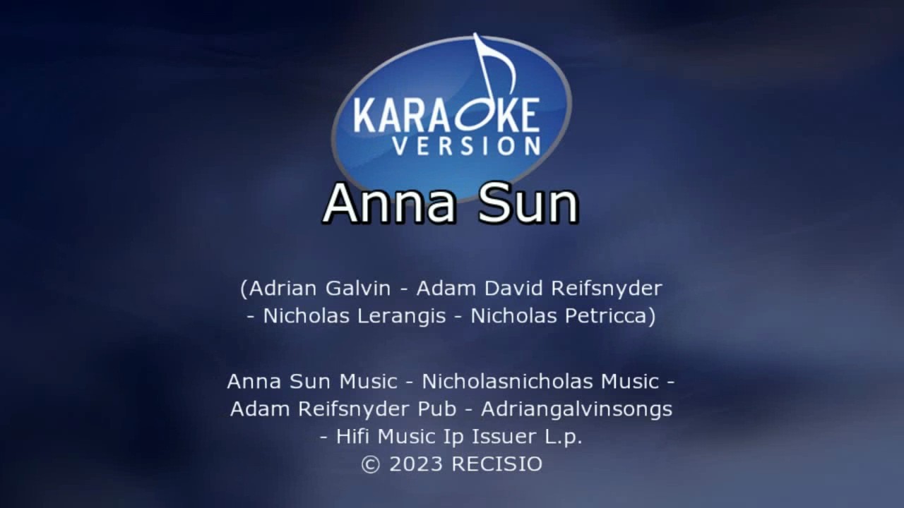 Anna Sun by Walk the Moon for low voice karaoke - YouTube