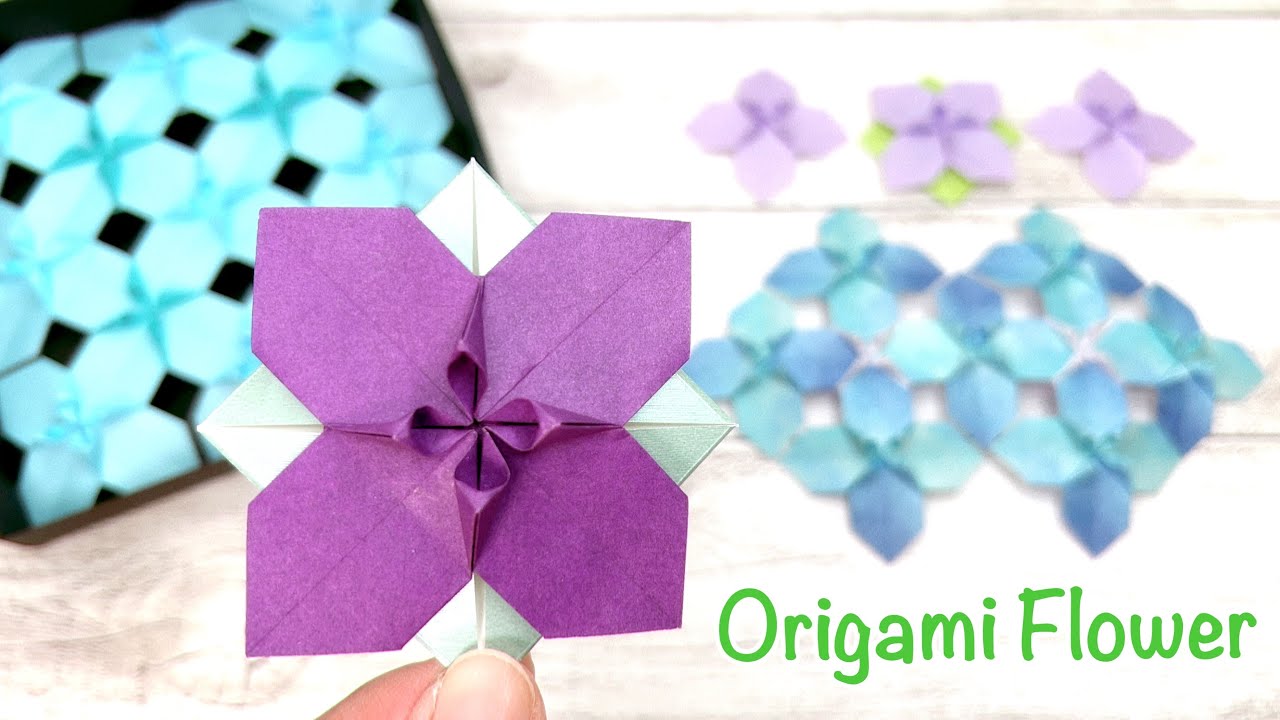 折り紙 可愛いお花を作ってみた!作り方折り紙タイル/How to make