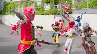 歴代レッド集結！ゴーカイレッド＆シンケンレッドがド派手アクション　映画『ナンバーワン戦隊ゴジュウジャー 復活のテガソード』最終映画告知映像
