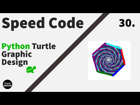 30. Python Turtle Graphic Design - Speed Code || Beautiful & Unique Six Side Pattern Design