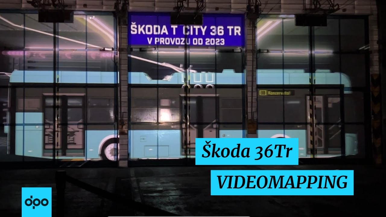 Trolejbus 36Tr - záznam videomappingu