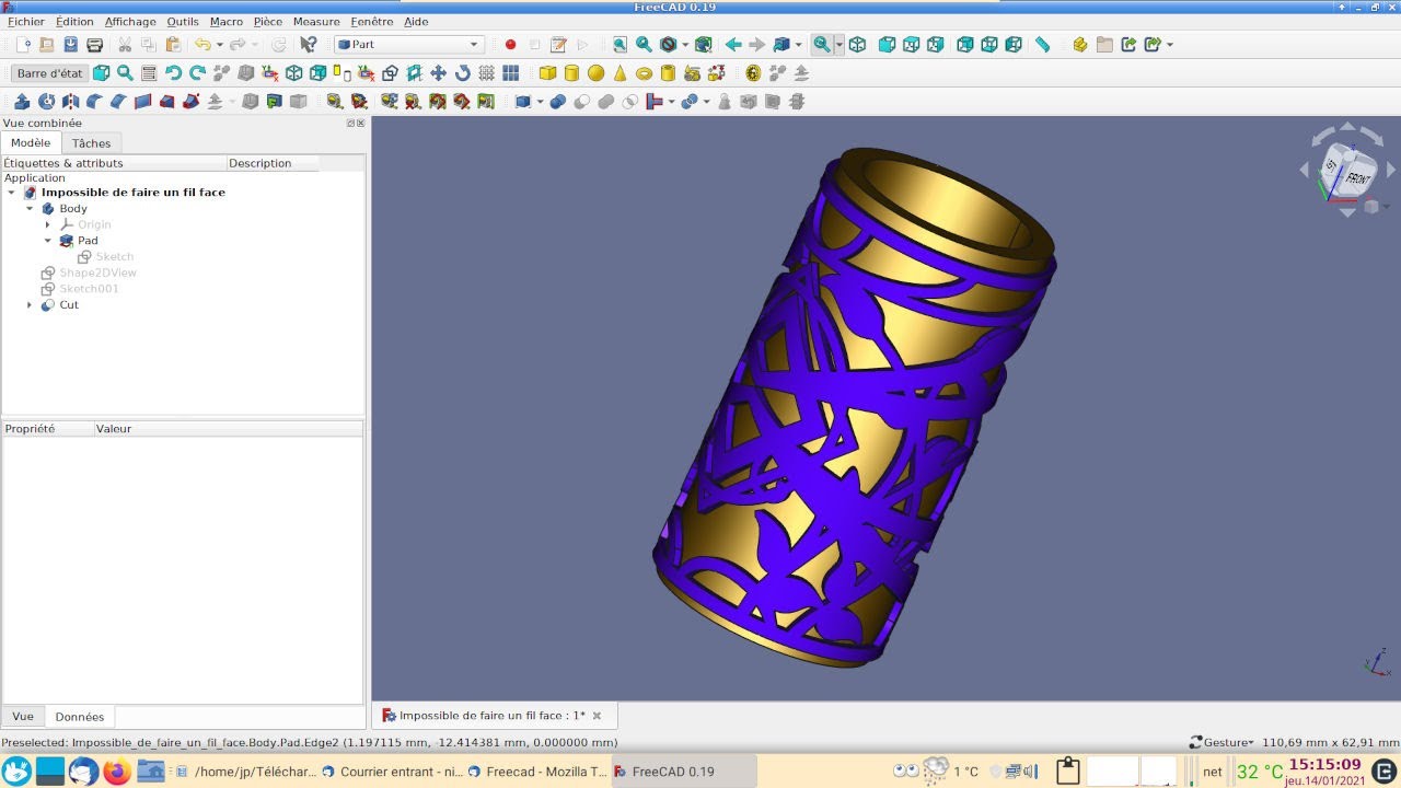 Freecad 0 19 Appliquer Une Esquisse Sketch Probl Mes Sur Une