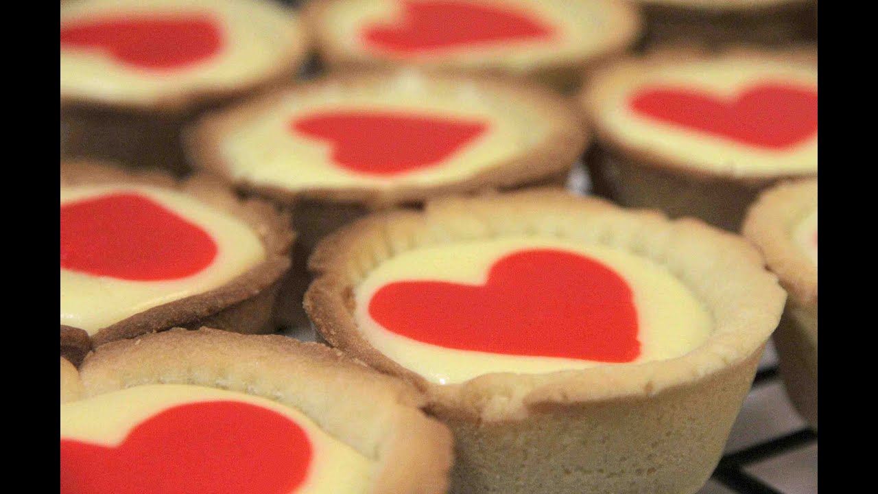 love heart cheese tarts