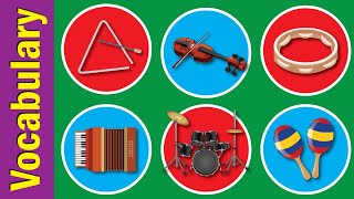 Kids Vocabulary - Musical Instruments | Learn 10 Musical Instrument Names | Fun Kids English