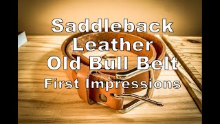 Saddleback Leather Old Bull Belt - First Impressions