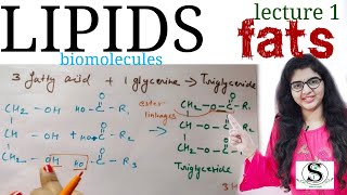 Lipids - structure and classification  / biomolecules / fats / fatty acids biological molecules /