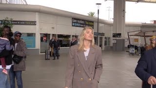 Exclusive Elsa Hosk Arriving In Cannes Via Nice Airport