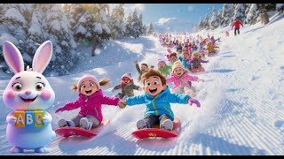 Sledding Down the Hill | Fun Kids Winter Sledding Song ❄️🎿
