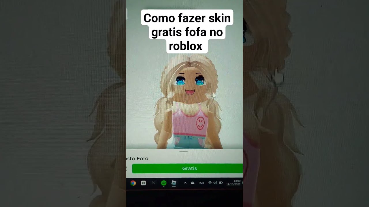 como fazer skin gratis fofa no roblox #roblox 