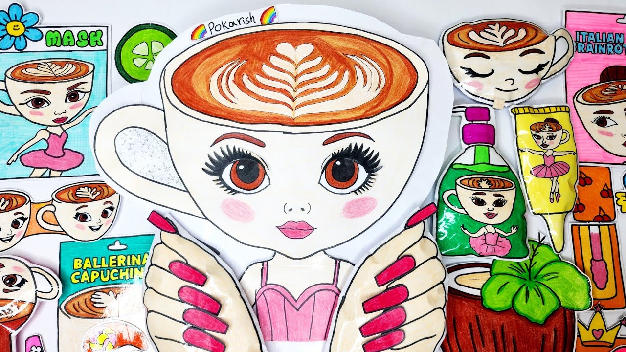 Italian Brainrot: Ballerina Capuchina Paper Squishy- DIY Skincare + Makeup + Nails