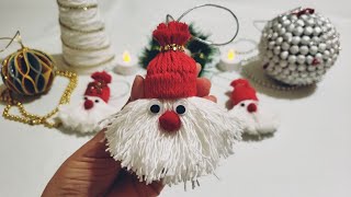 Поделки из ниток / Интересные игрушки на ёлку / Santa Claus from thread / Christmas decor