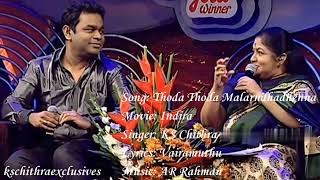 Thoda Thoda Malarndhadhenna | AR Rahman KS Chithra Hits | KS Chithra Tamil Songs | AR Rahman Hits