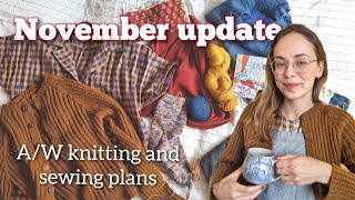 November sewing & knitting update  Scallop Jacket, dungaree plans, ZW Gather Dress & handstitching