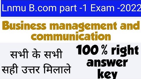 business management and communication answer key lnmu b.com part 1 business management answer key