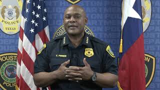 Houston Police Chief Troy Finner exhorts the community to call the Police